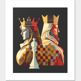 Colourful Chess Game Pieces Posters and Art